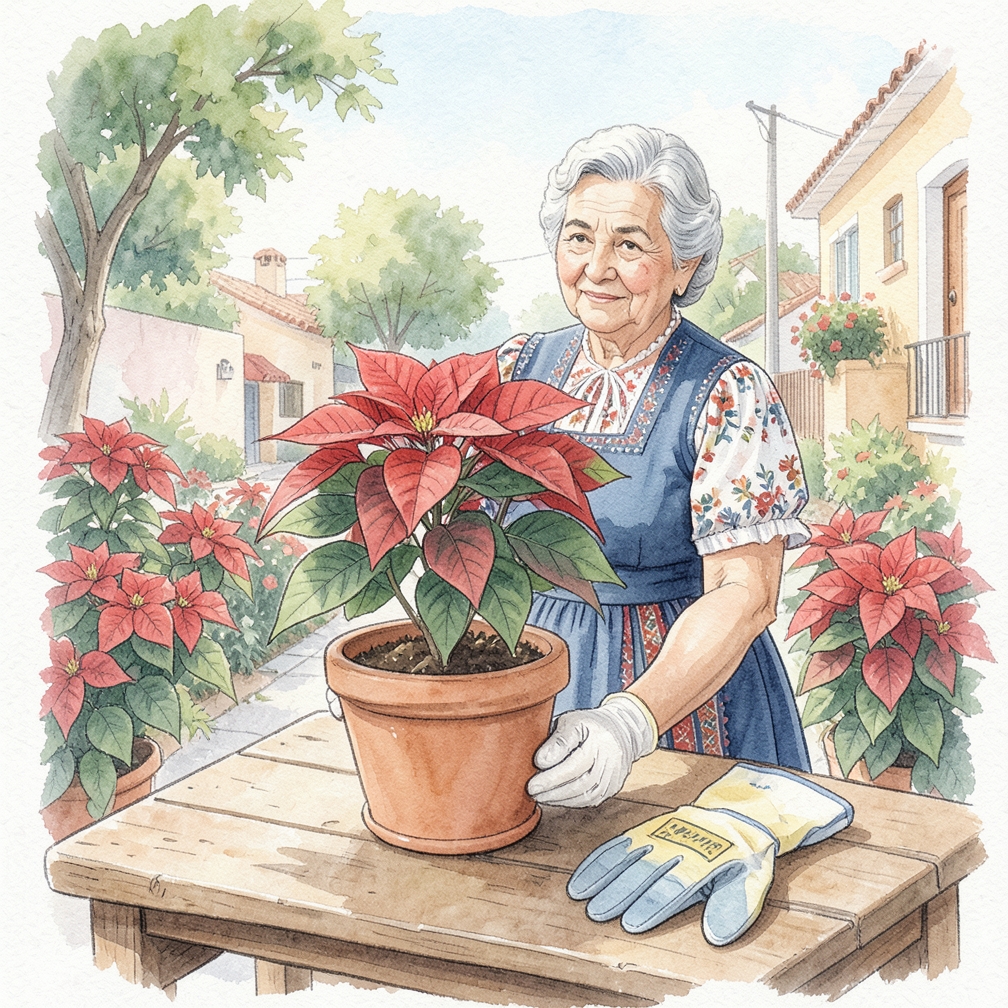 Cuida la poinsettia hasta la primavera