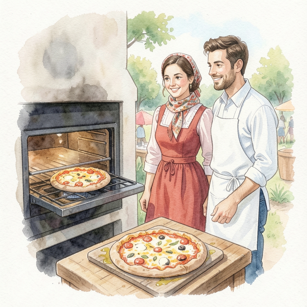 Coloque la pizza en el horno con cuidado.