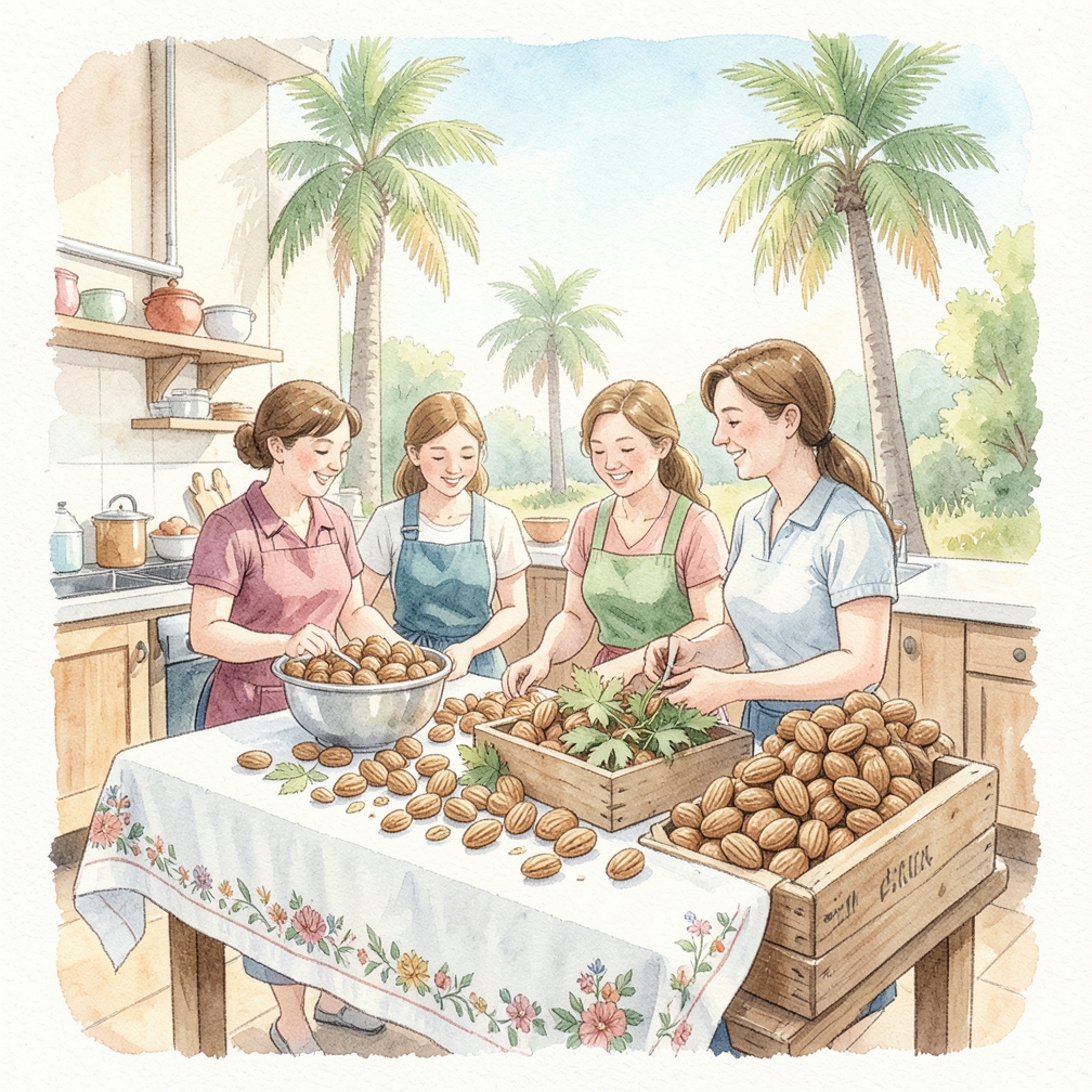 Limpiar y almacenar las nueces recolectadas