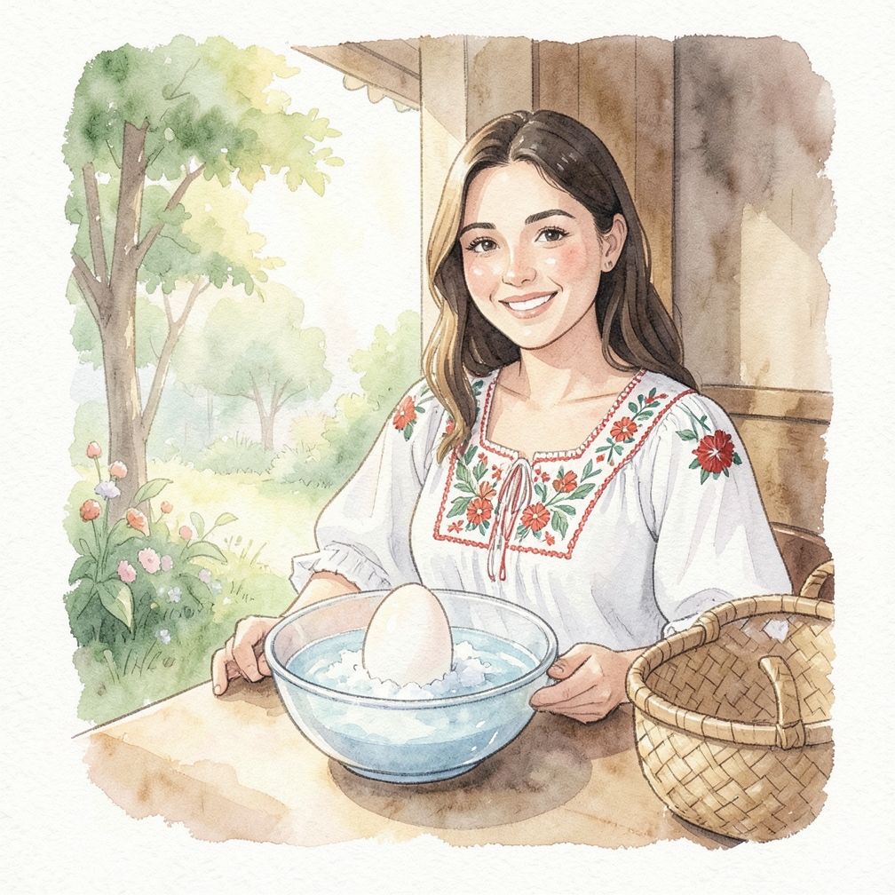 Coloca el huevo en un recipiente con agua y sal