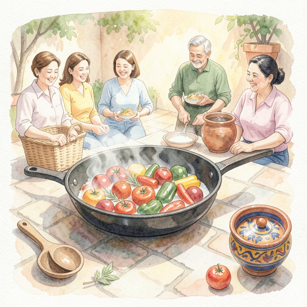Calentar los ingredientes para la receta