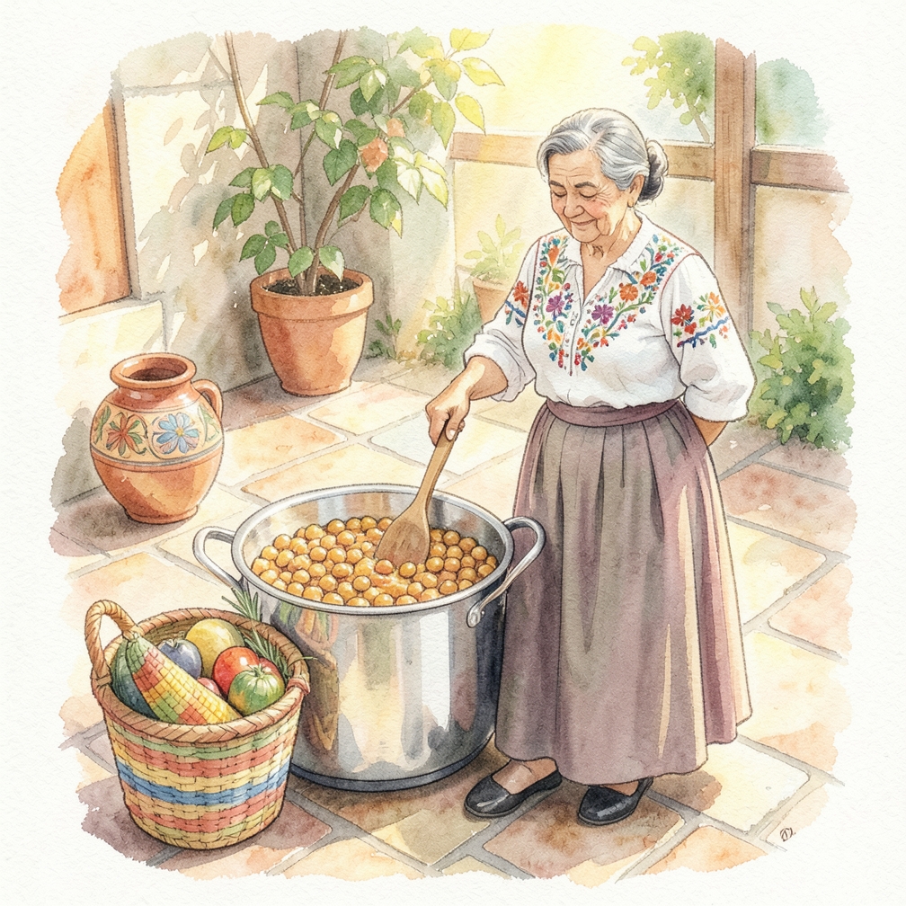 Mezclar los ingredientes con los frijoles