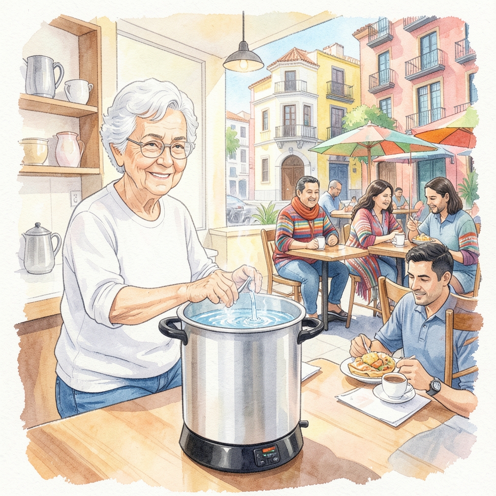 Añadir agua y cerrar la olla a presión