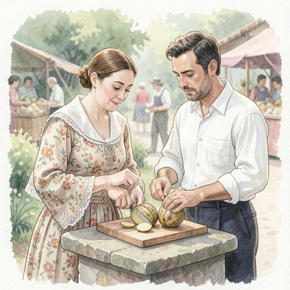 Cortar y preparar la fruta noni — 3