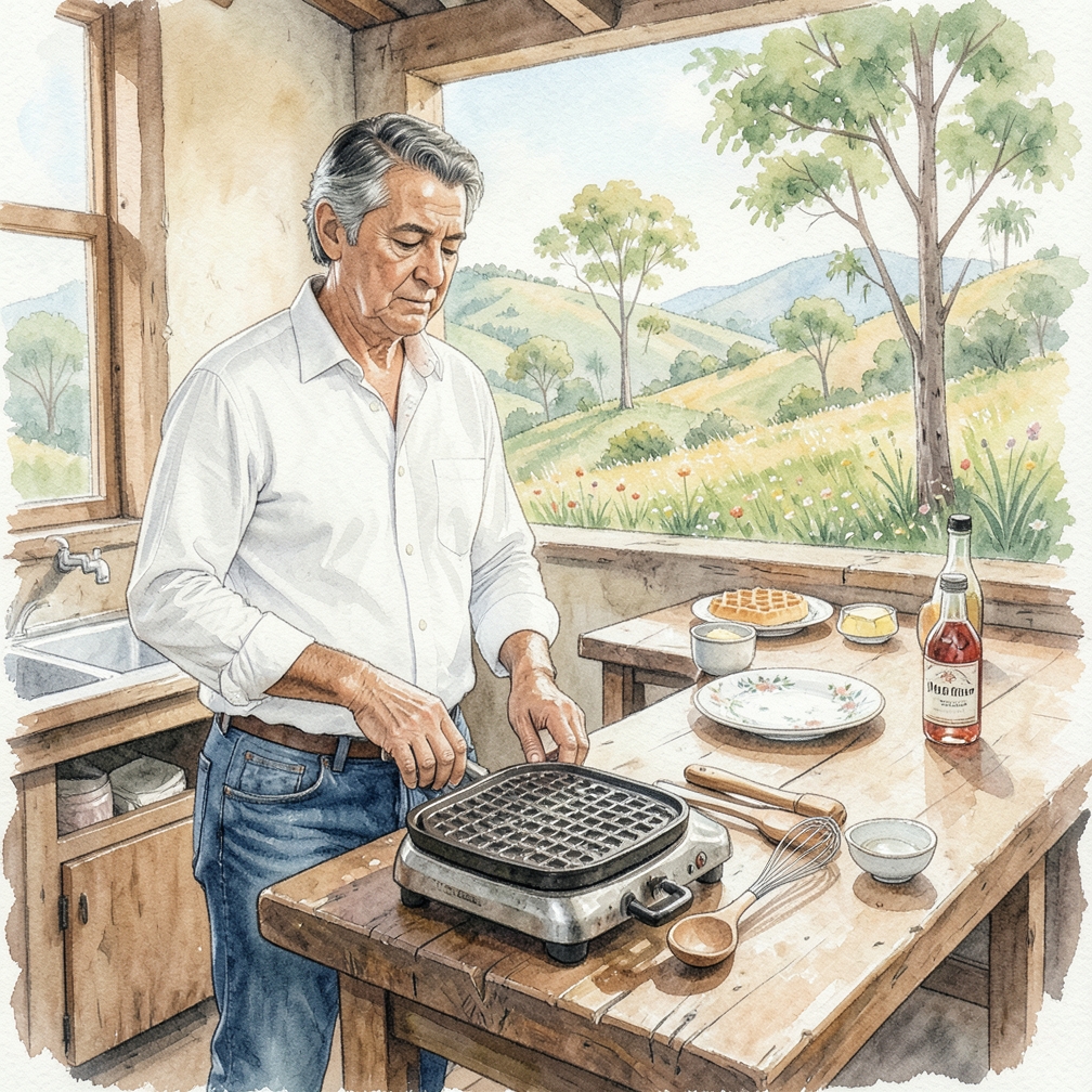 Calentar la plancha de waffles
