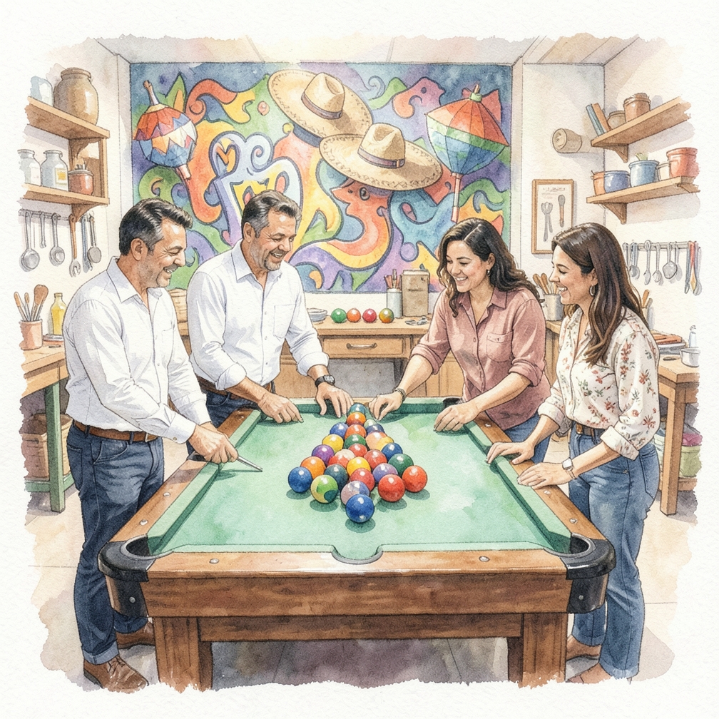 Cómo apilar las bolas en una mesa de billar
