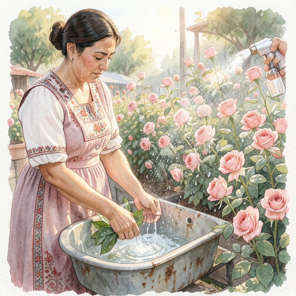 Planta flores que secretan néctar cerca de las rosas
