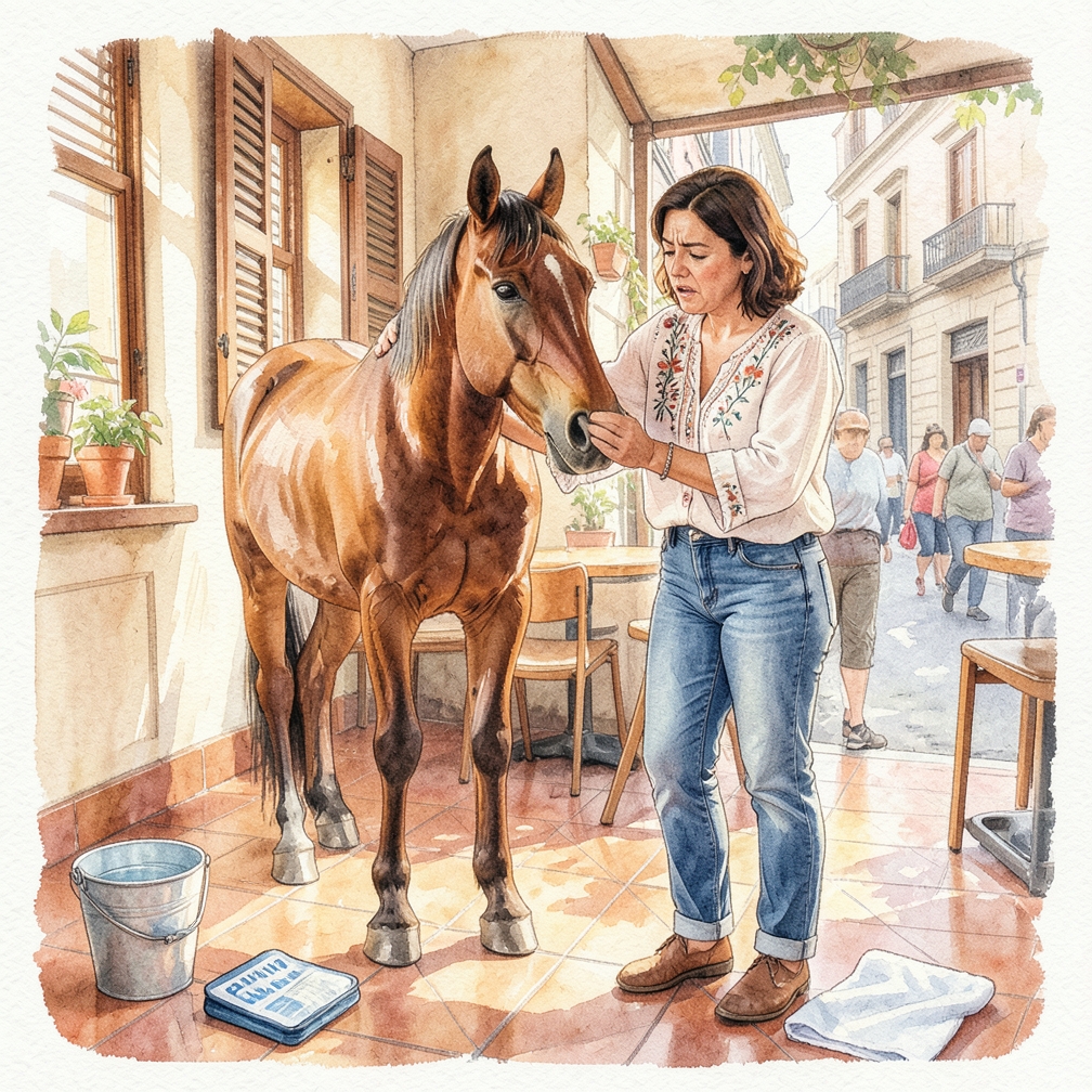 Cómo ayudar a un caballo que está atragantado paso a paso