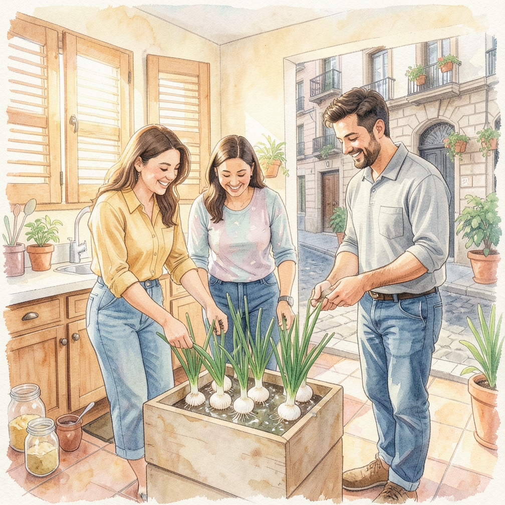 Cómo cultivar cebollas en agua para obtener cebollines verdes frescos