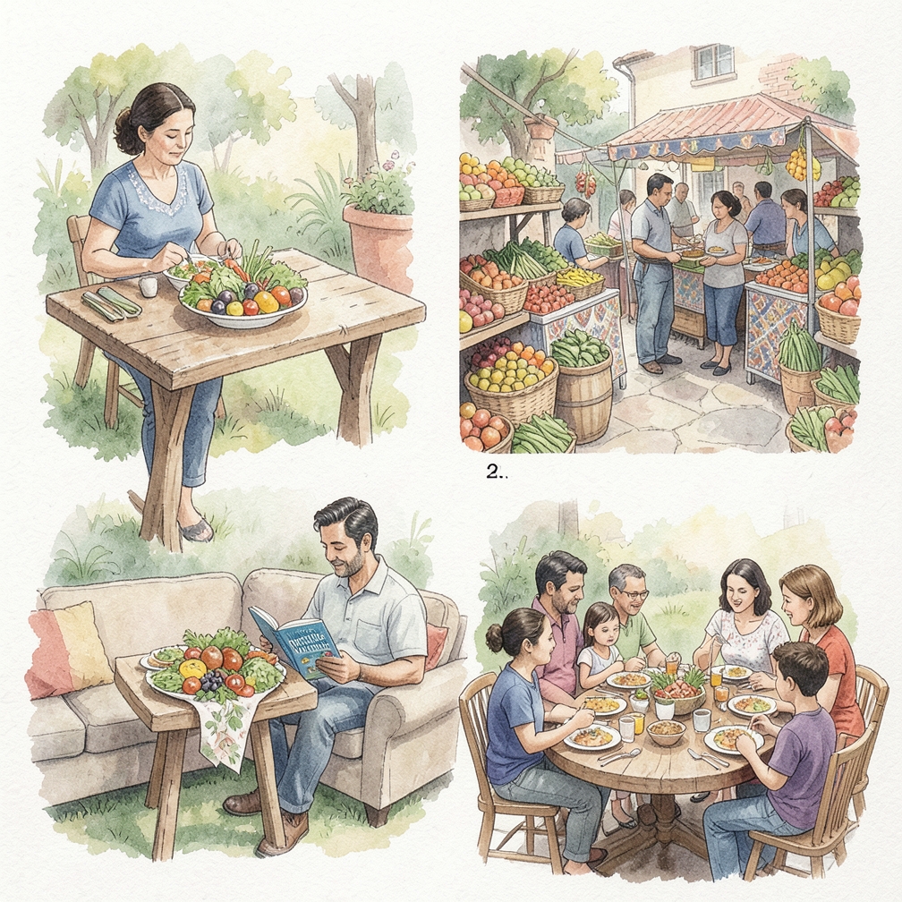 Escribe un plan de comidas.