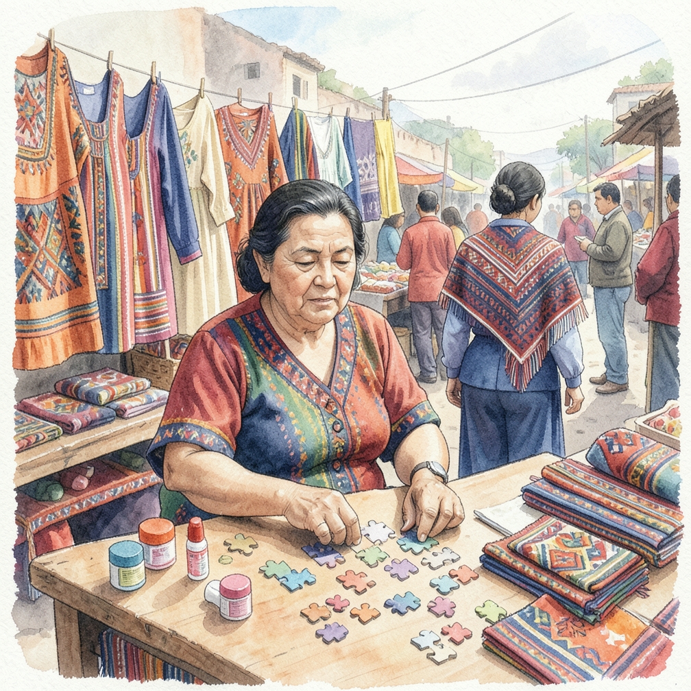 Organizar las piezas por colores y formas