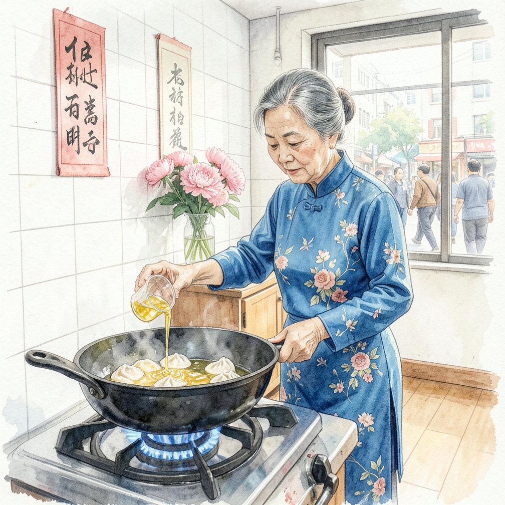 在鍋中加熱油