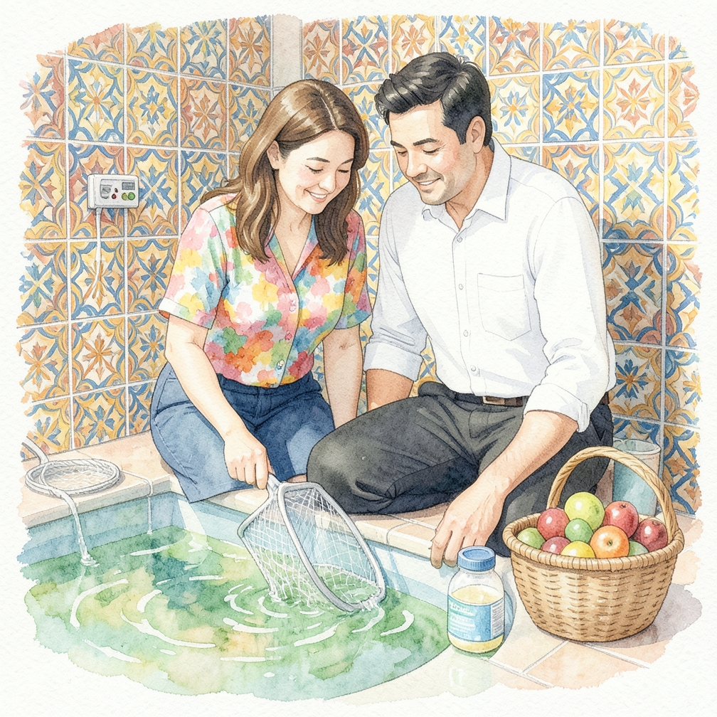 Cómo eliminar el agua verde de una piscina paso a paso