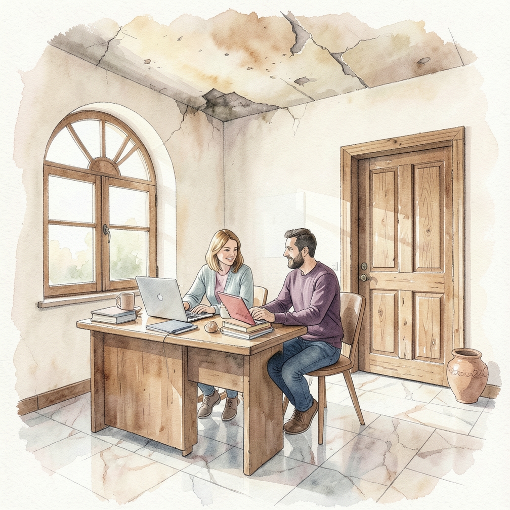 Localizar y marcar las vigas del techo