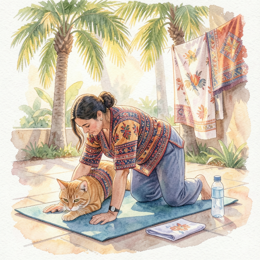 Cómo realizar la postura del gato en yoga paso a paso