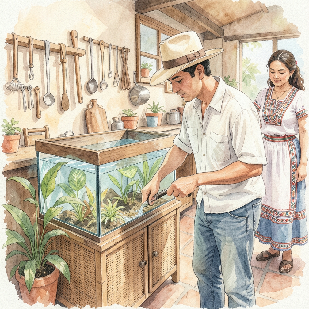 Sacar los peces del acuario