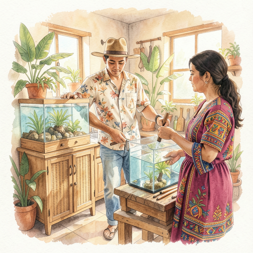 Vaciar el agua del acuario