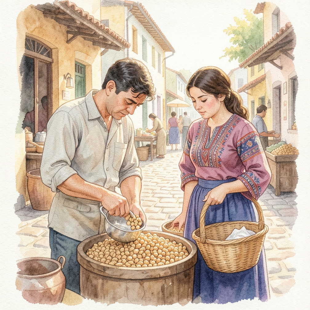 Llene un pequeño bolsa plástica con 1 taza (0.2 litros) de cacahuetes sin cáscara.