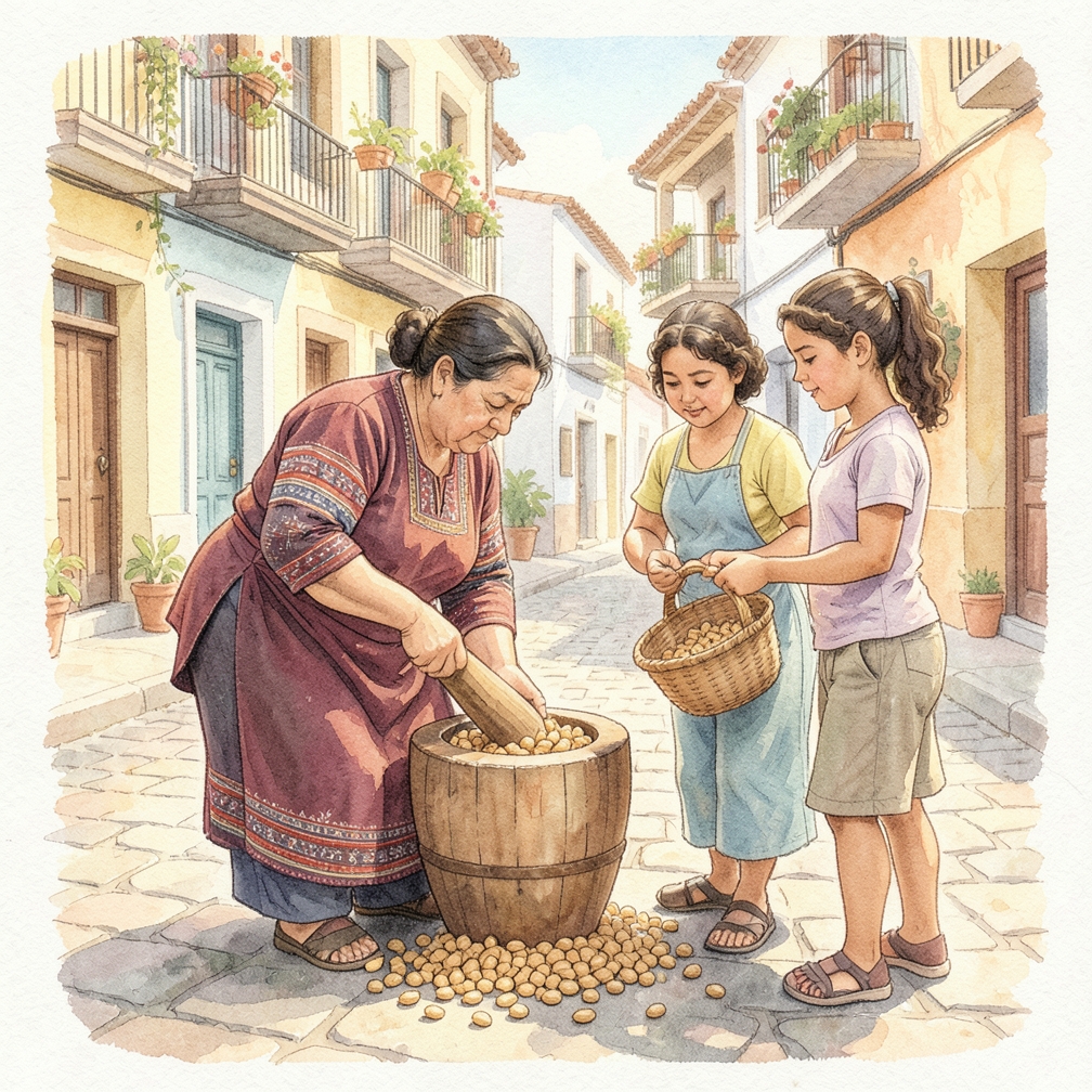 Gire el rodillo lentamente sobre la bolsa de cacahuetes.