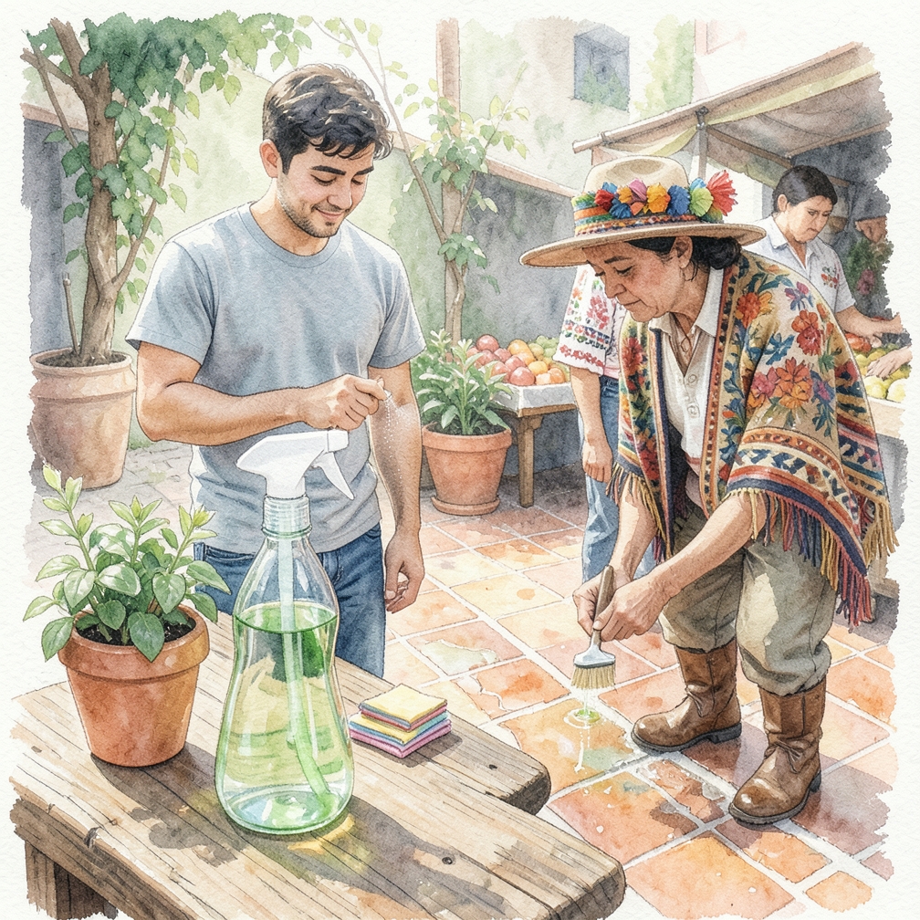 Limpiar con agua y vinagre
