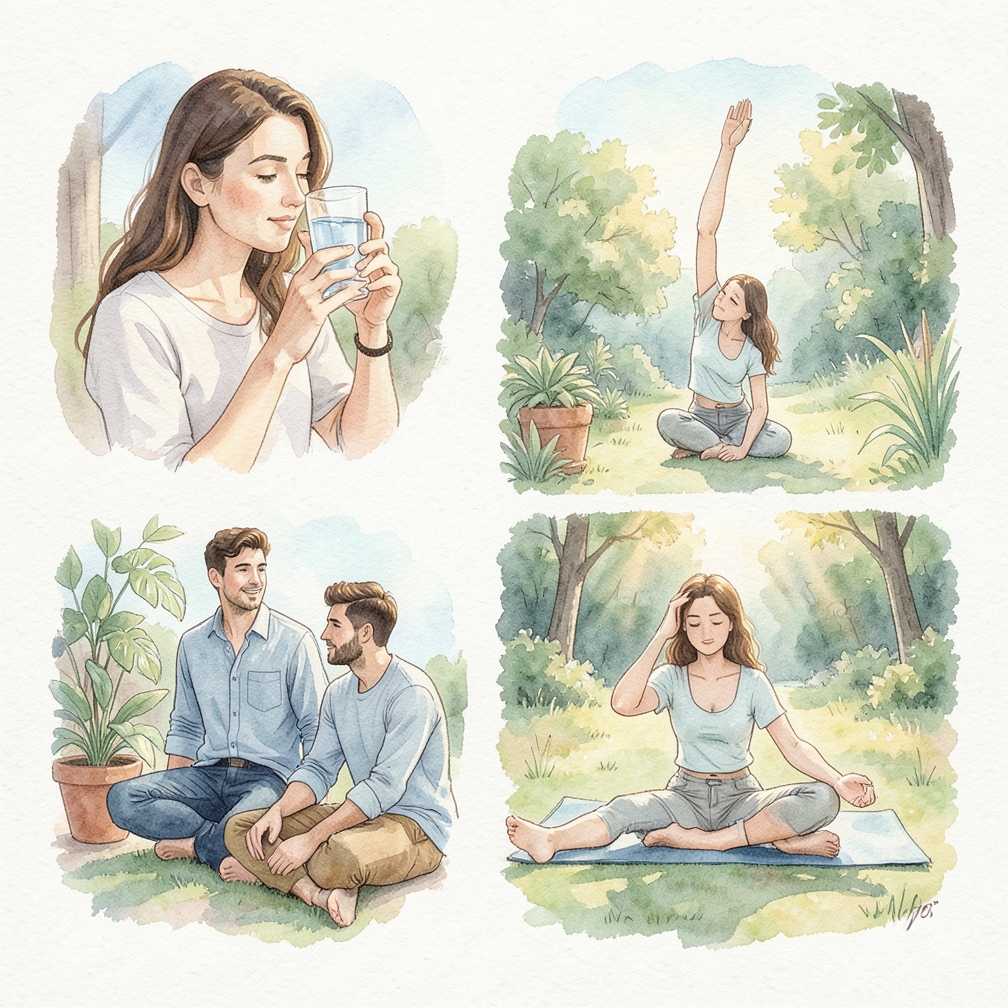 Ayúdala a encontrar actividades relajantes y positivas