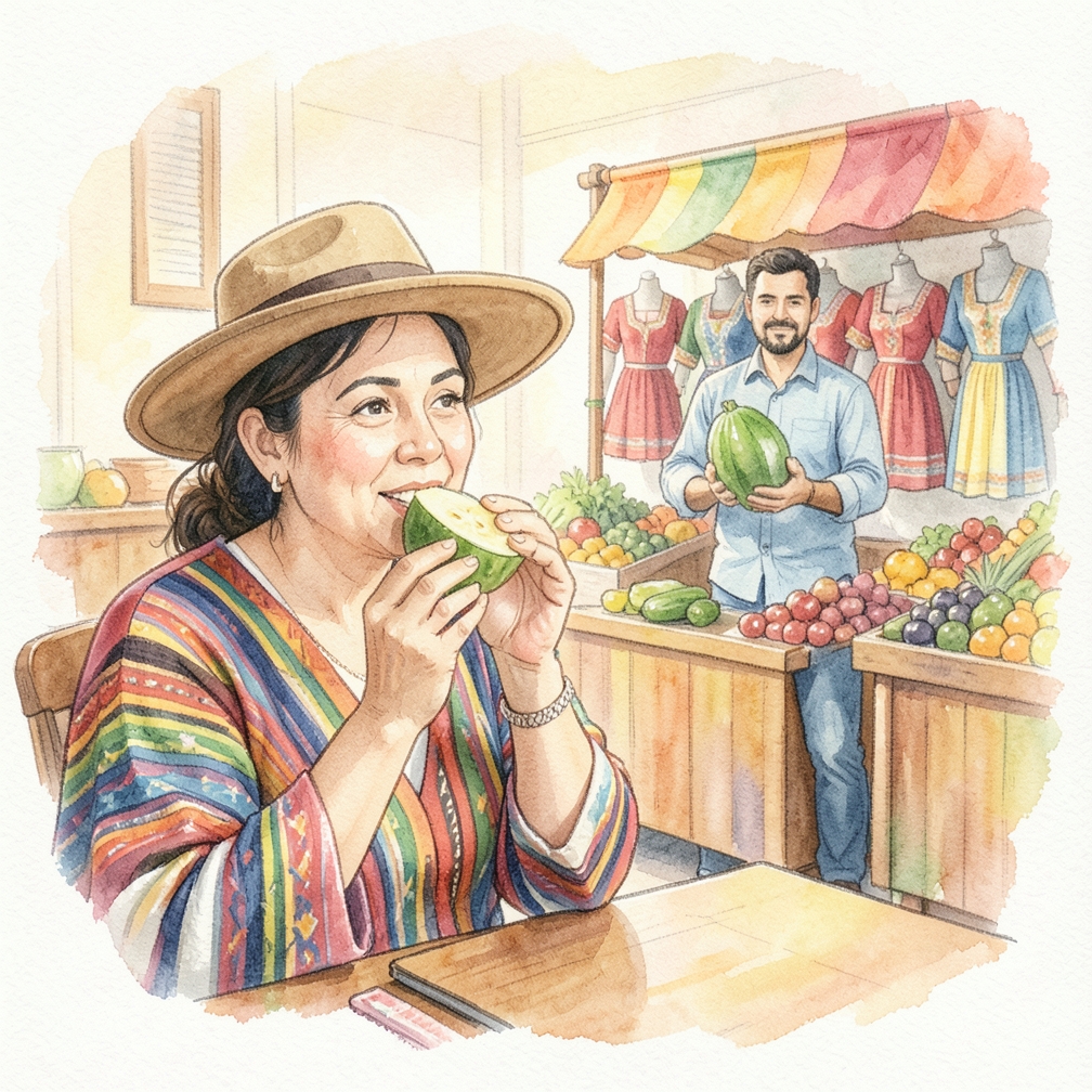 Servir el pepino melón con queso