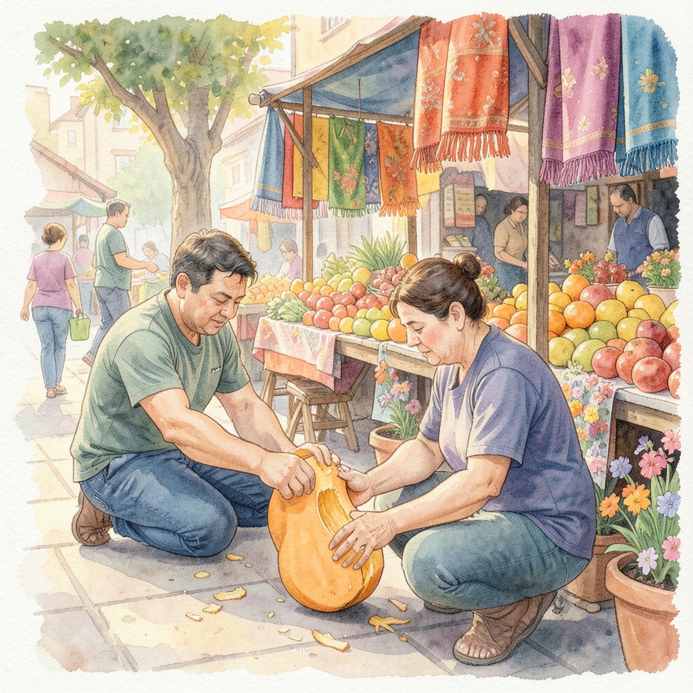 Pelar la calabaza butternut